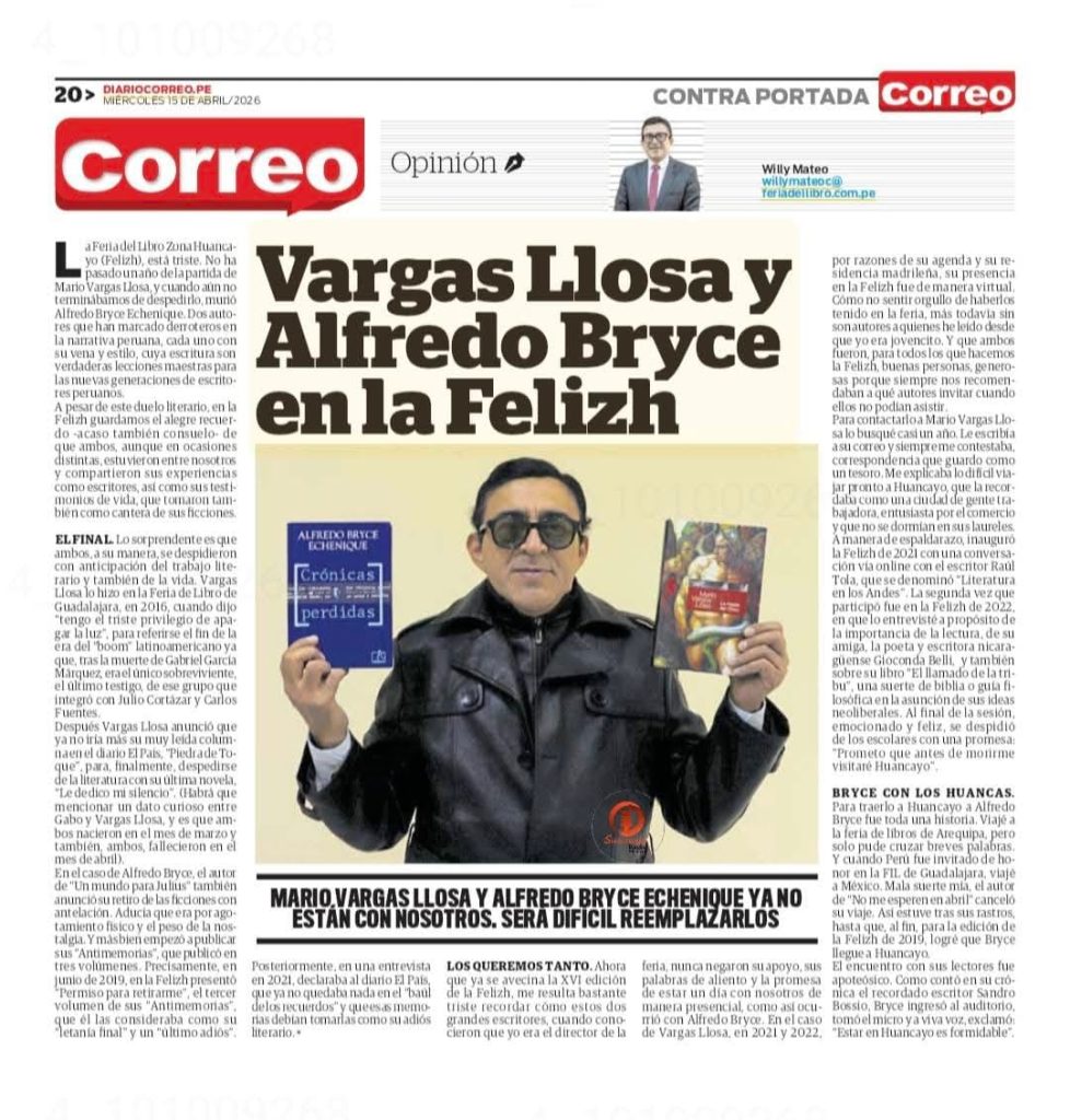 Dos gigantes de la literatura: Mario Vargas Llosa y Alfredo Bryce Echenique, quienes dejaron huella en la Feria del Libro Zona Huancayo.